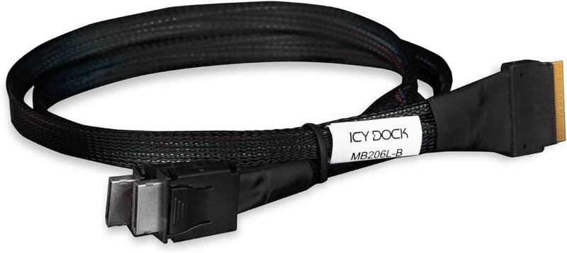 Icy Dock كابل SlimSAS 8i SFF-8654 إلى 2X OCuLink 4i SFF-8611 - 0.5 متر - Image 1